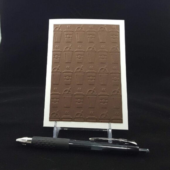 Coffee‎ Note Card Set, Set of 4 Embossed Note Cards with Stamped Envelopes - Picture 1 of 3